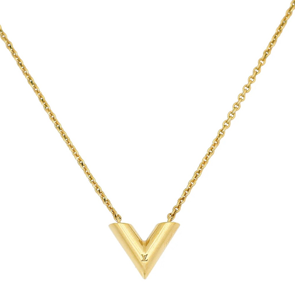 LOUIS VUITTON Essential V Necklace W Box & Dustbag